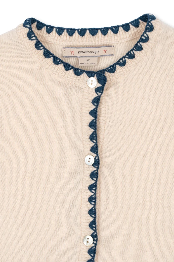 Detský vlnený kardigan Konges Sløjd COLLETTE KNIT CARDIGAN béžová KS101934