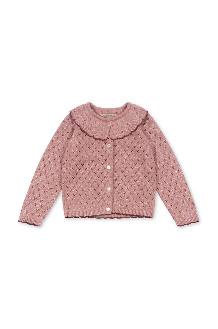 Detský sveter Konges Sløjd HOLIDAY KNIT CARDIGAN stredne hrubá ružová KS101994.G