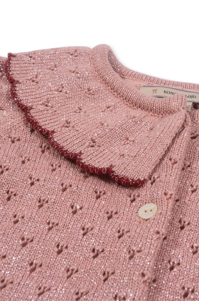 Dievča Detský sveter Konges Sløjd HOLIDAY KNIT CARDIGAN KS101994.G ružová