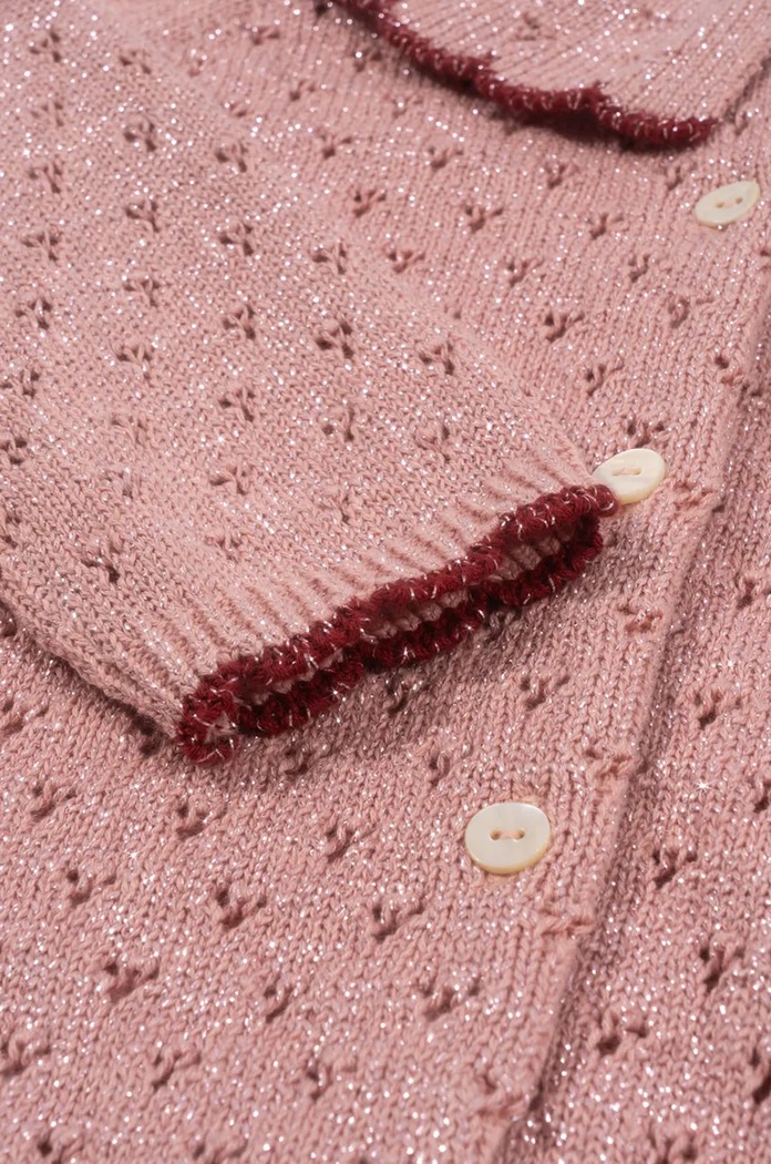 Detský sveter Konges Sløjd HOLIDAY KNIT CARDIGAN ružová KS101994.G