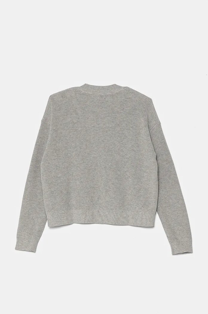 Детски памучен пуловер Calvin Klein Jeans IG0IG02647.9BYH. сив AW24