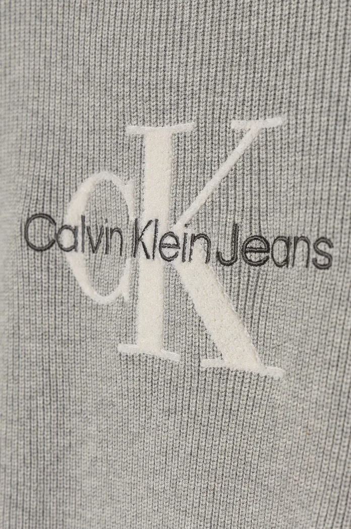 Момиче Детски памучен пуловер Calvin Klein Jeans IG0IG02647.9BYH. сив