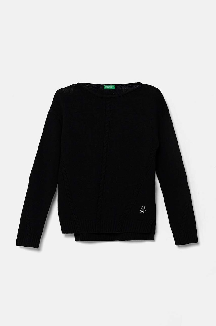United Colors of Benetton sweter wełniany dziecięcy wełna czarny 1244C106X.G.Seasonal