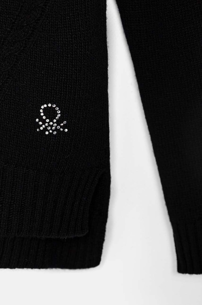 Dziewczynka United Colors of Benetton sweter wełniany dziecięcy 1244C106X.G.Seasonal czarny