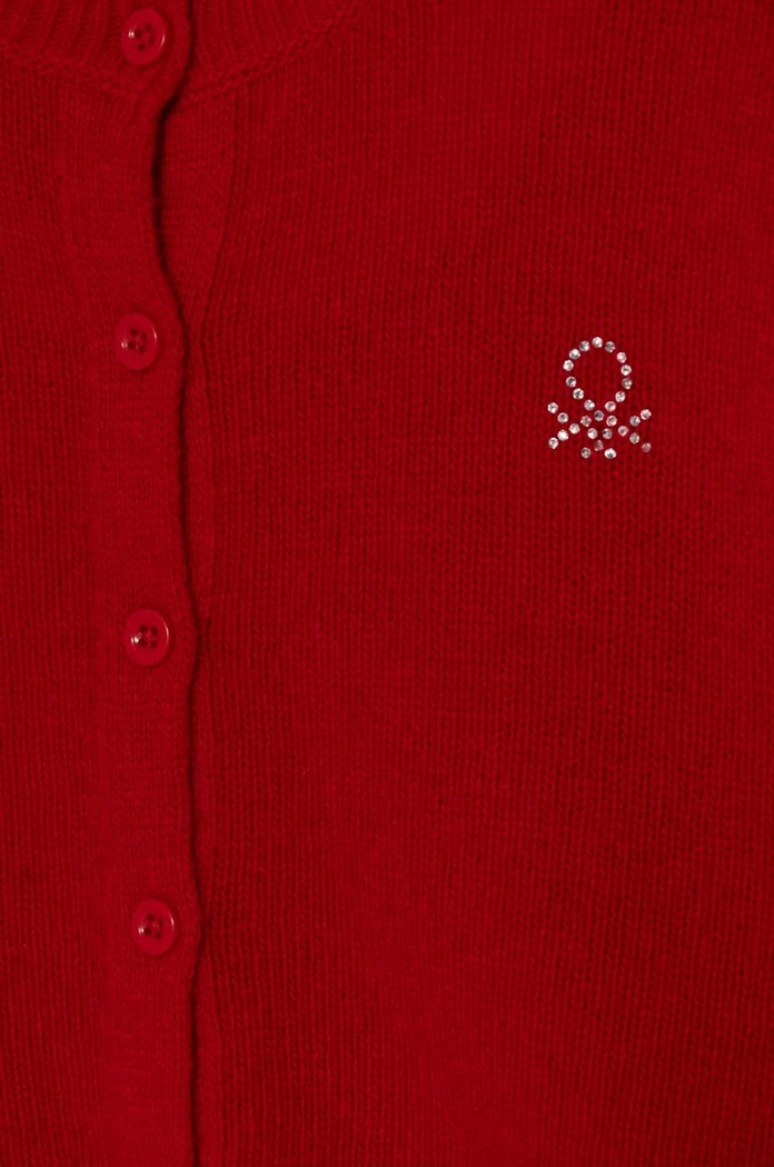 Dziewczynka United Colors of Benetton kardigan wełniany dziecięcy 1244C500N.G.Seasonal czerwony