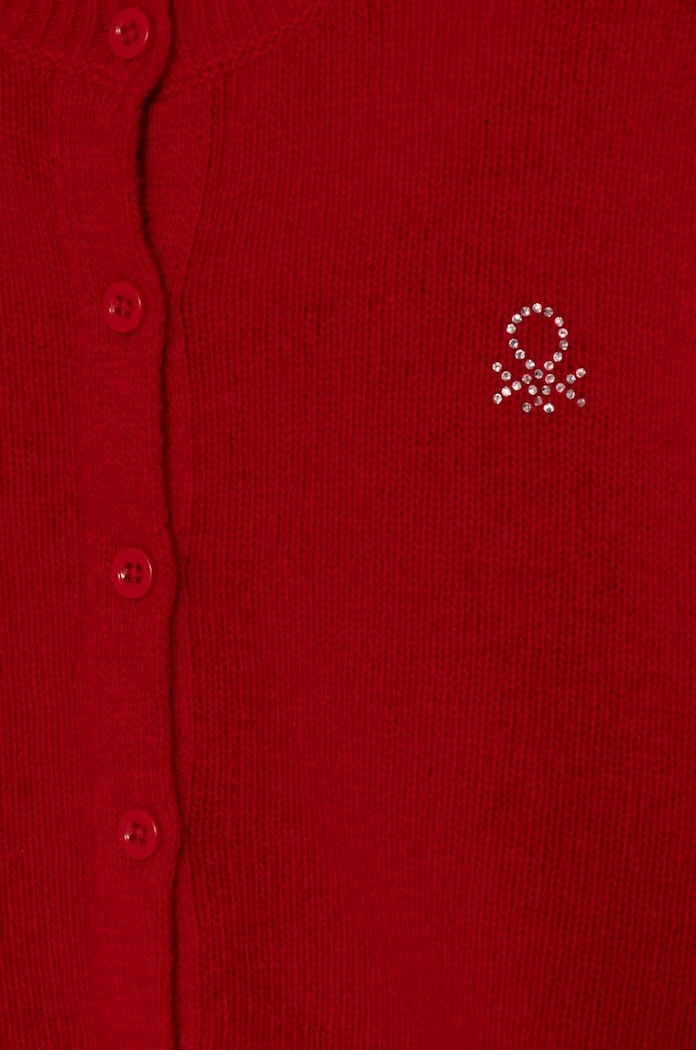 Dziewczynka United Colors of Benetton kardigan wełniany dziecięcy 1244C500N.G.Seasonal czerwony
