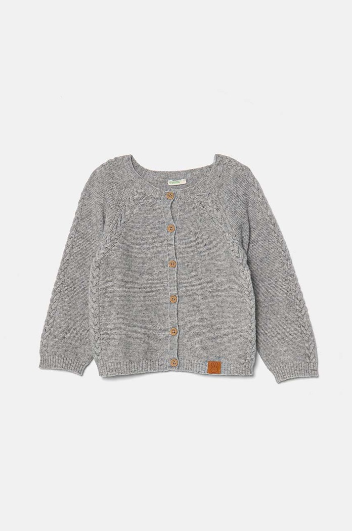 Kojenecký kardigan s příměsí vlny United Colors of Benetton směs šedá 1032A500T.W.Seasonal