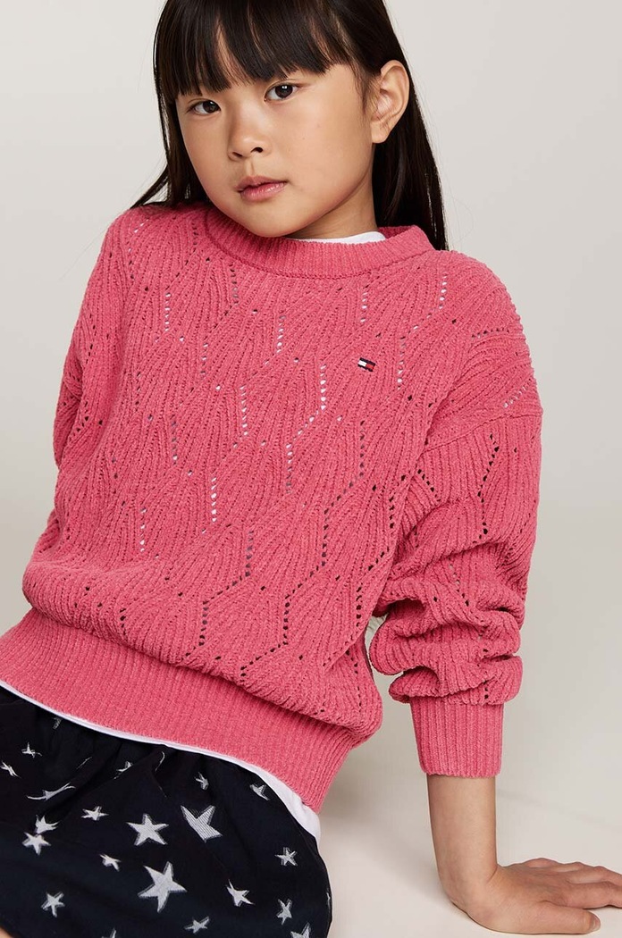 Tommy Hilfiger sweter dziecięcy pozostałe różowy KG0KG08153.9BYH.