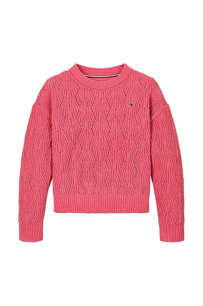 Tommy Hilfiger sweter dziecięcy KG0KG08153.9BYH. różowy AW24