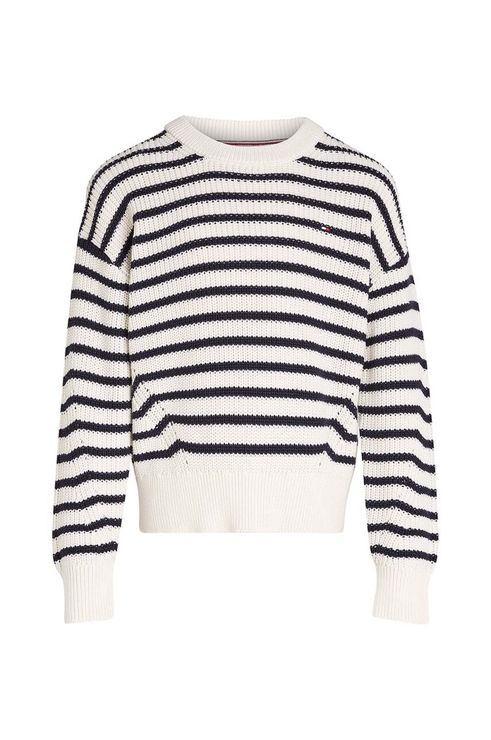 Dječji pamučni pulover Tommy Hilfiger KG0KG08504.9BYH.104.122 bež AW24