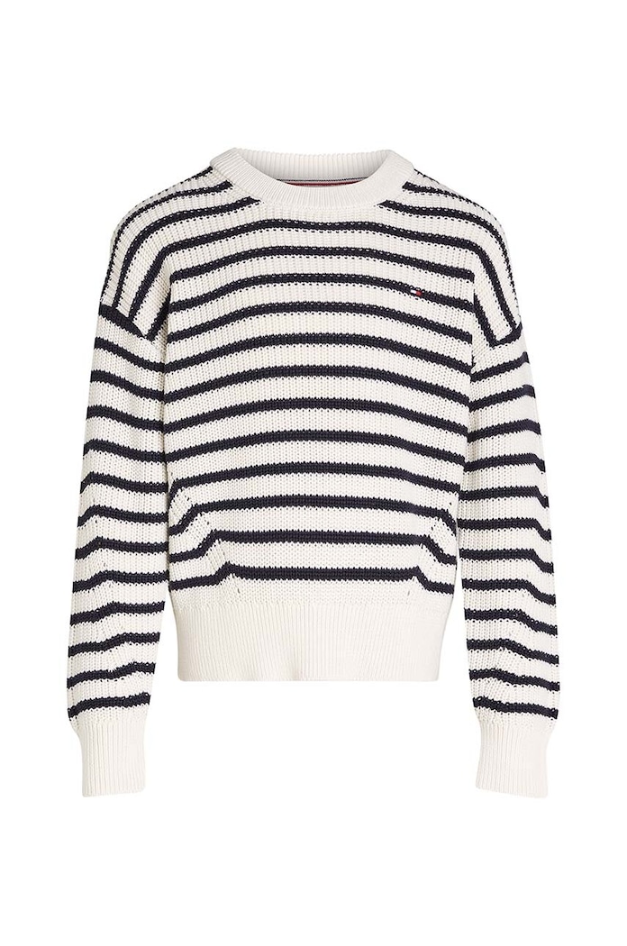 Dječji pamučni pulover Tommy Hilfiger KG0KG08504.9BYH.104.122 bež AW24