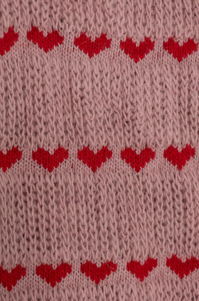 Dziewczynka United Colors of Benetton Sweter z domieszką wełny dziecięcy 1076Q106V.G.Seasonal różowy