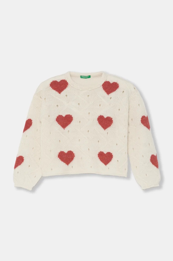 United Colors of Benetton Pulover pentru copii din amestec de lana bej 1076H102A.P.Seasonal