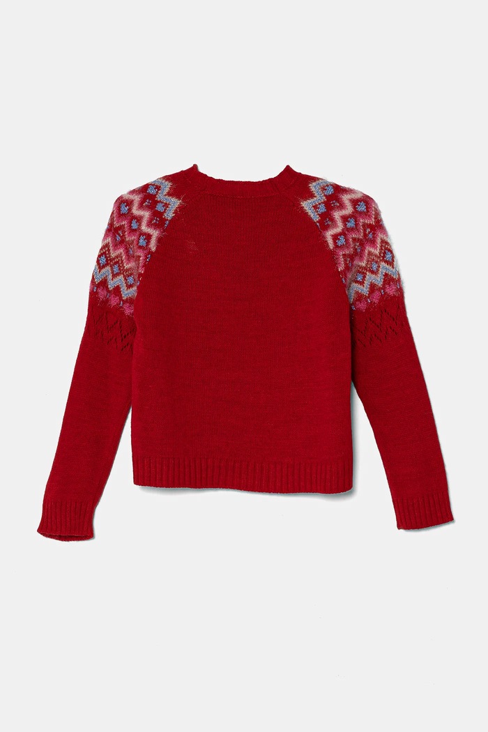 Dětský svetr s příměsí vlny United Colors of Benetton 1176Q107K.G.Seasonal červená AW24