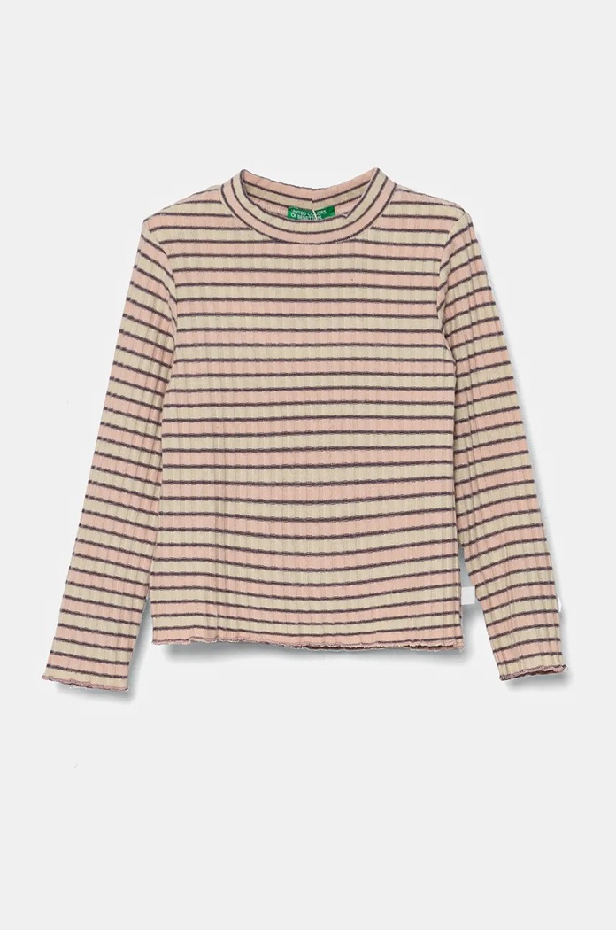 Detské tričko s dlhým rukávom United Colors of Benetton s elastanom béžová 3GDAG200X.P.Seasonal