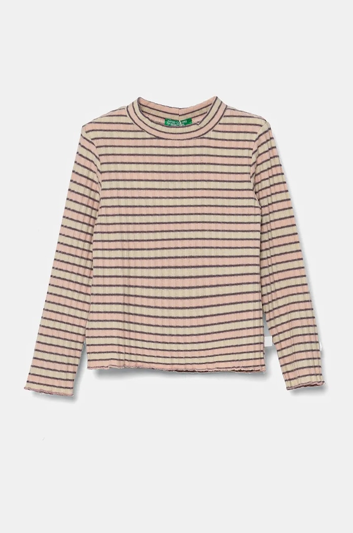 Detské tričko s dlhým rukávom United Colors of Benetton s elastanom béžová 3GDAG200X.P.Seasonal
