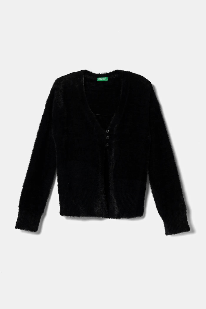 Detský sveter United Colors of Benetton stredne hrubá čierna 19BAC601L.G.Seasonal