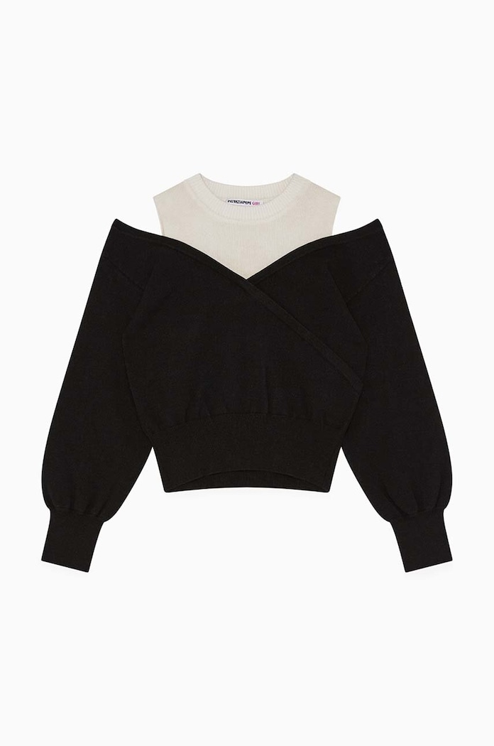 Детски пуловер Patrizia Pepe K204 7K0042 черен AW24