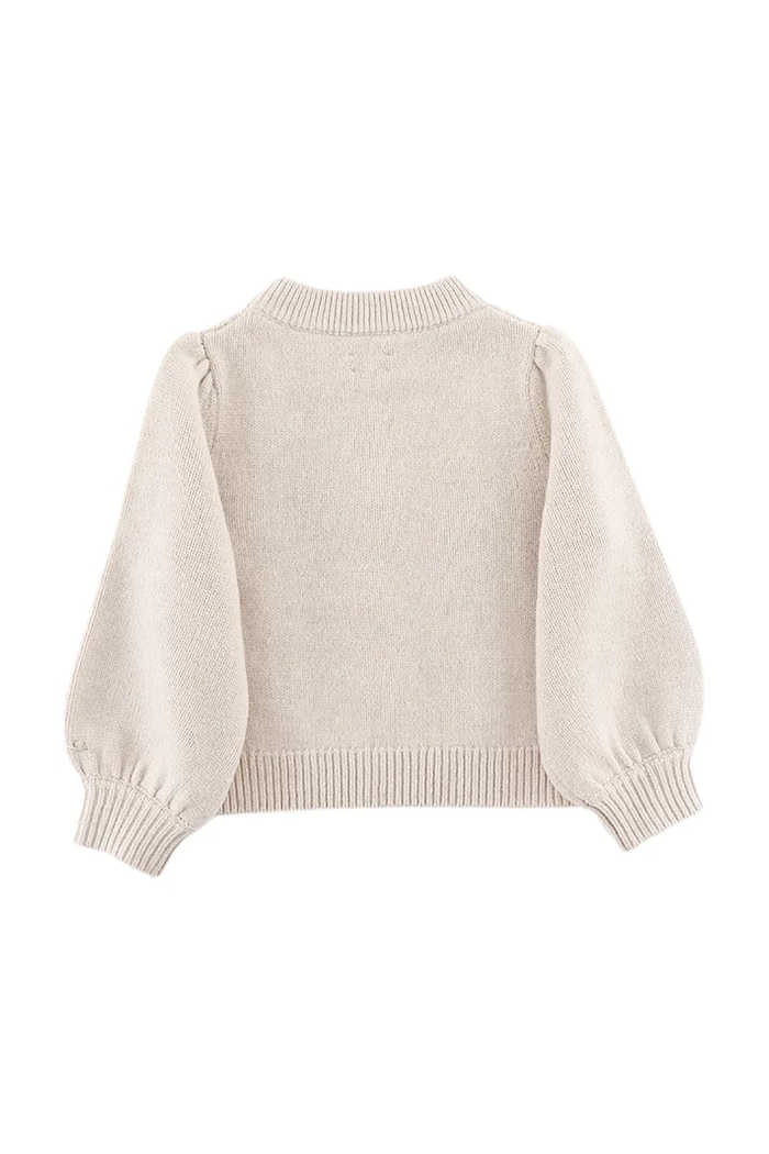 Lány Donsje gyapjú baba pulóver Denna Merino Wool Sweater Bunny 4090701.56.92 bézs