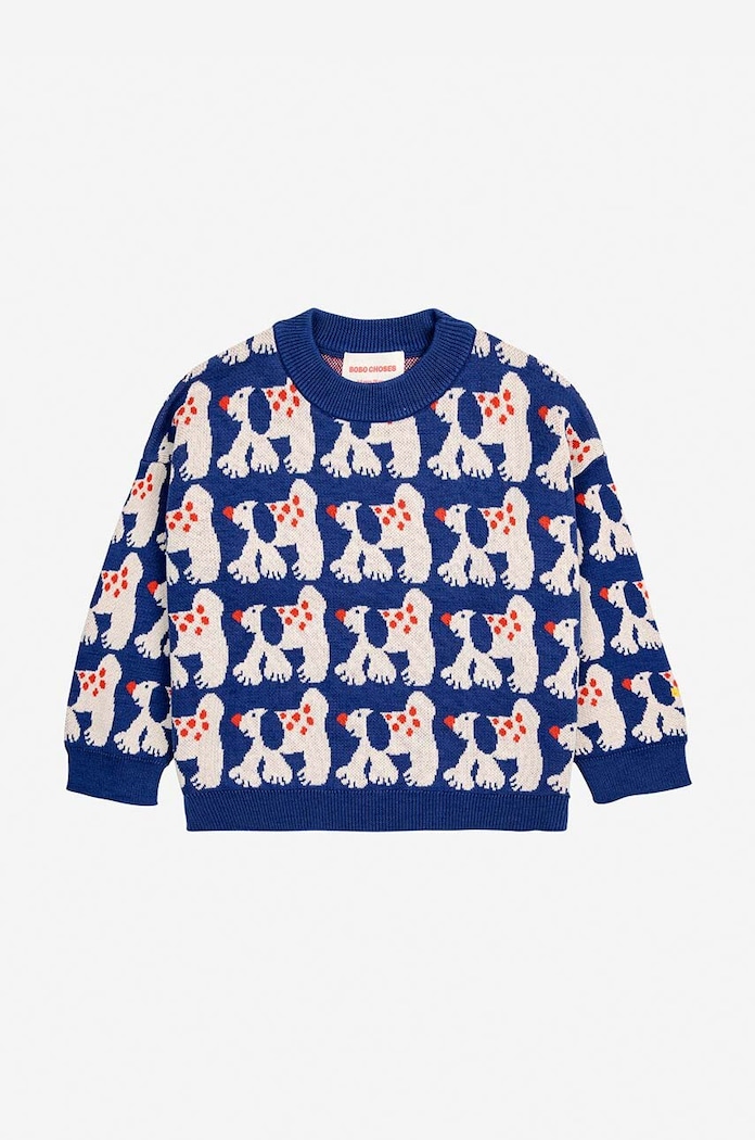 Παιδικό βαμβακερό πουλόβερ Bobo Choses Fairy Dog 224AC114 σκούρο μπλε AW24