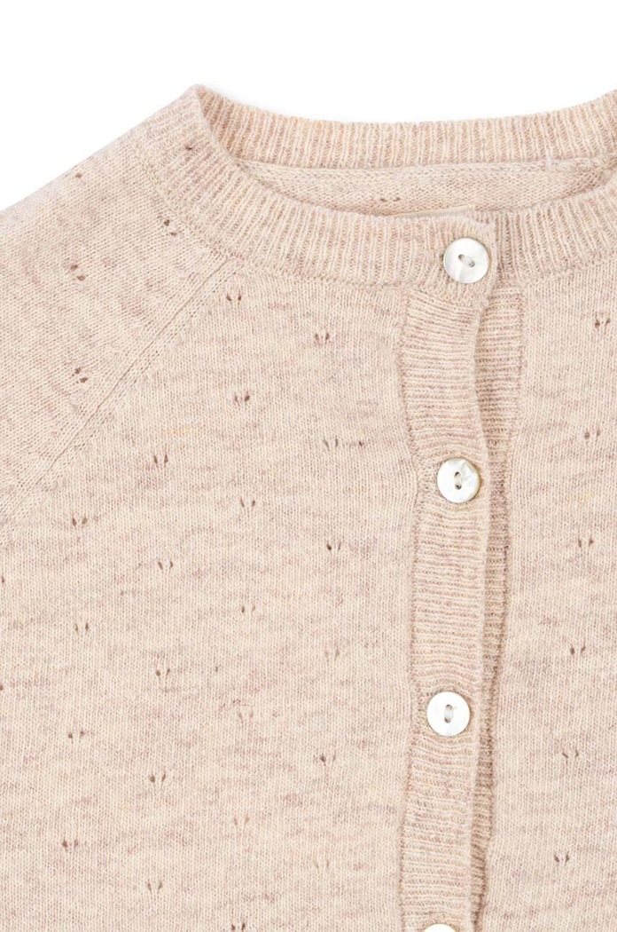 CHLAPEC Dětský vlněný kardigan Konges Sløjd MINO KNIT CARDIGAN KS101614 béžová