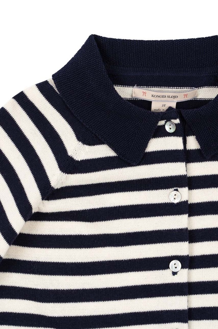 Детска памучна жилетка Konges Sløjd VENTON KNIT CARDIGAN GOTS тъмносин KS101722