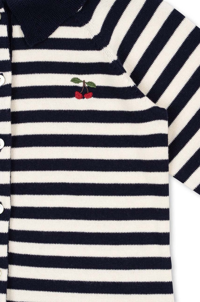 Детска памучна жилетка Konges Sløjd VENTON KNIT CARDIGAN GOTS KS101722 тъмносин