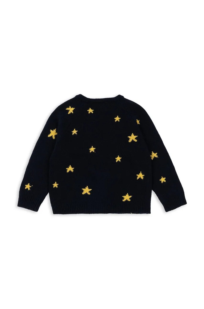 Dětský vlněný kardigan Konges Sløjd BELOU KNIT CARDIGAN KS101894 námořnická modř AW24