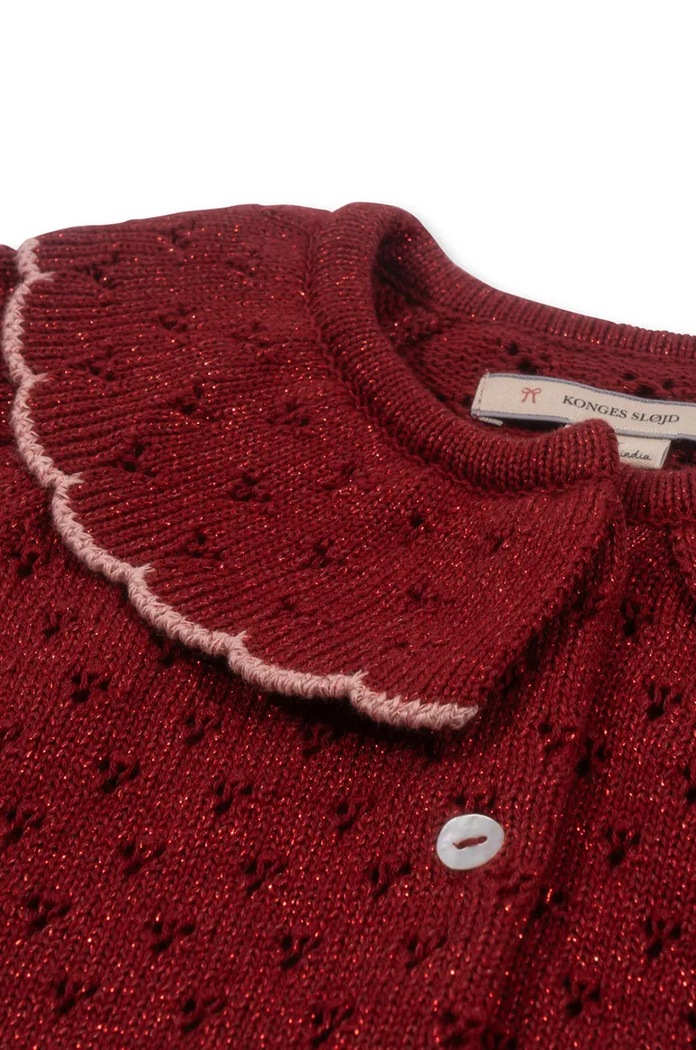 CHLAPEC Dětský svetr Konges Sløjd HOLIDAY KNIT CARDIGAN KS101994 červená