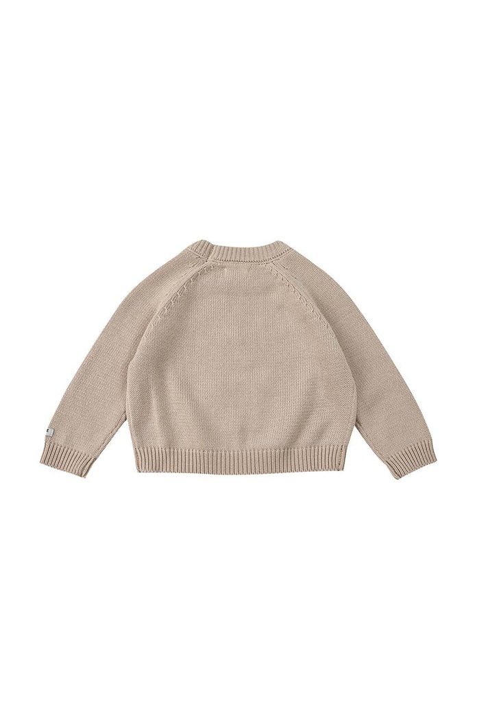 Chłopiec Donsje sweter bawełniany niemowlęcy Loeke Sweater Bunny 3026001. beżowy