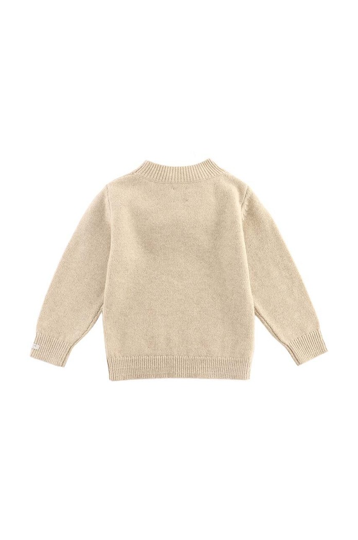 Băieți Donsje pulover de lână pentru copii Denn Merino Wool Sweater Bear 4083501.98.128 bej