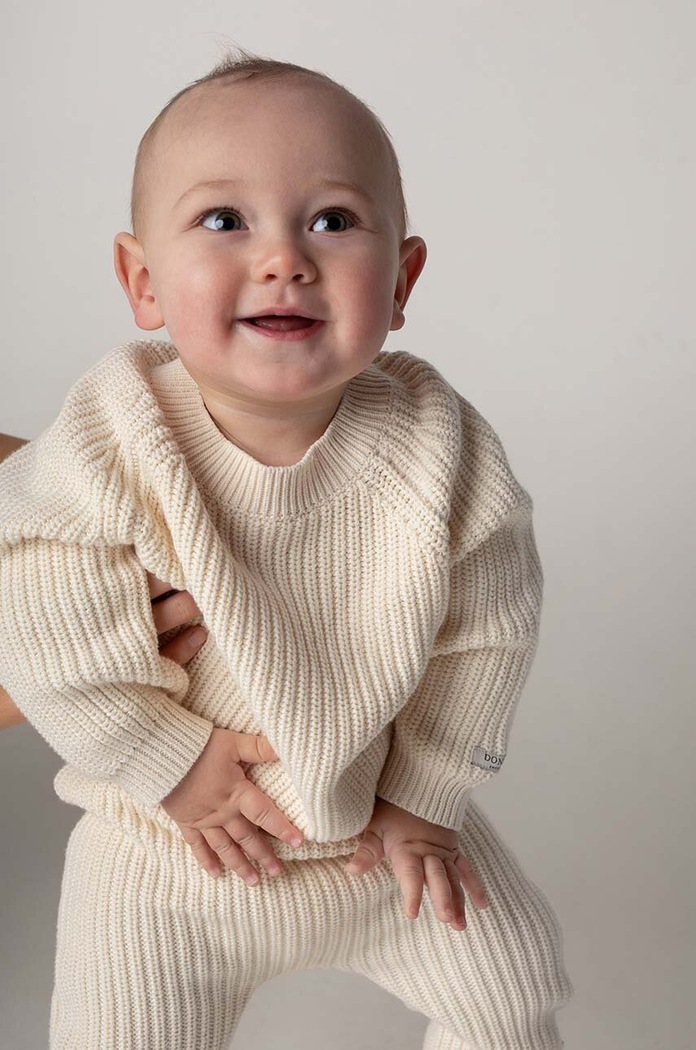 Donsje pulover din bumbac pentru bebeluși Jade Sweater uni bej 4090200.