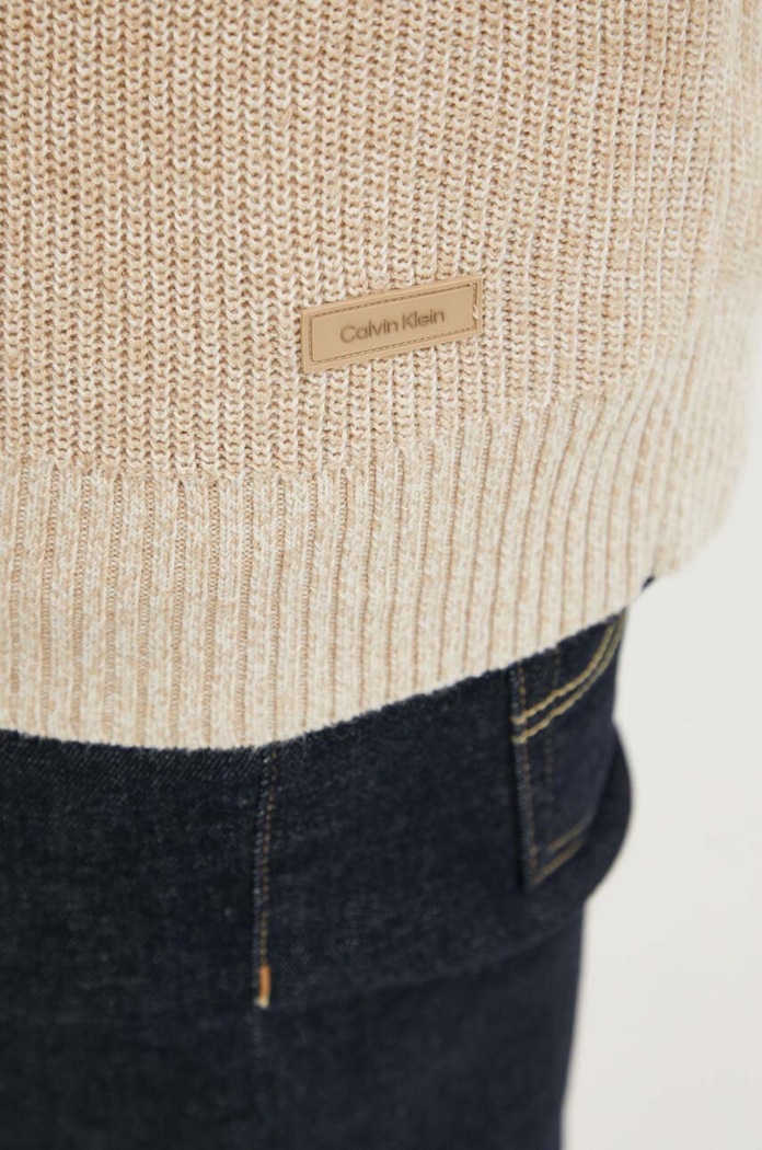 Ľanová vesta Calvin Klein K10K113494 béžová