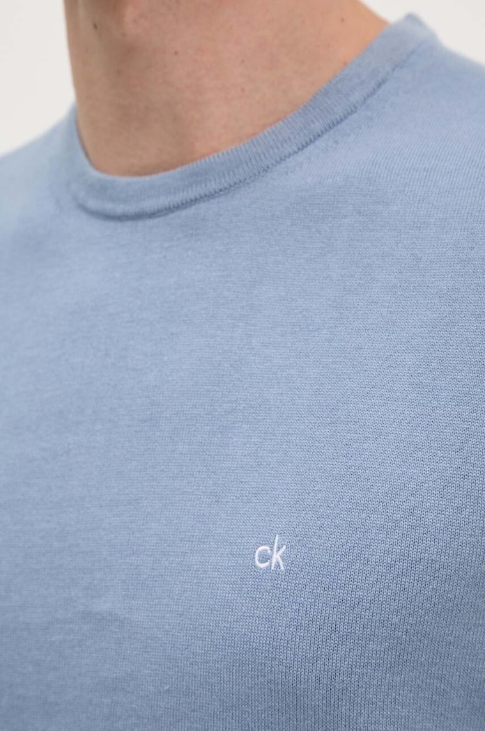 Calvin Klein sweter z domieszką jedwabiu K10K113549 niebieski