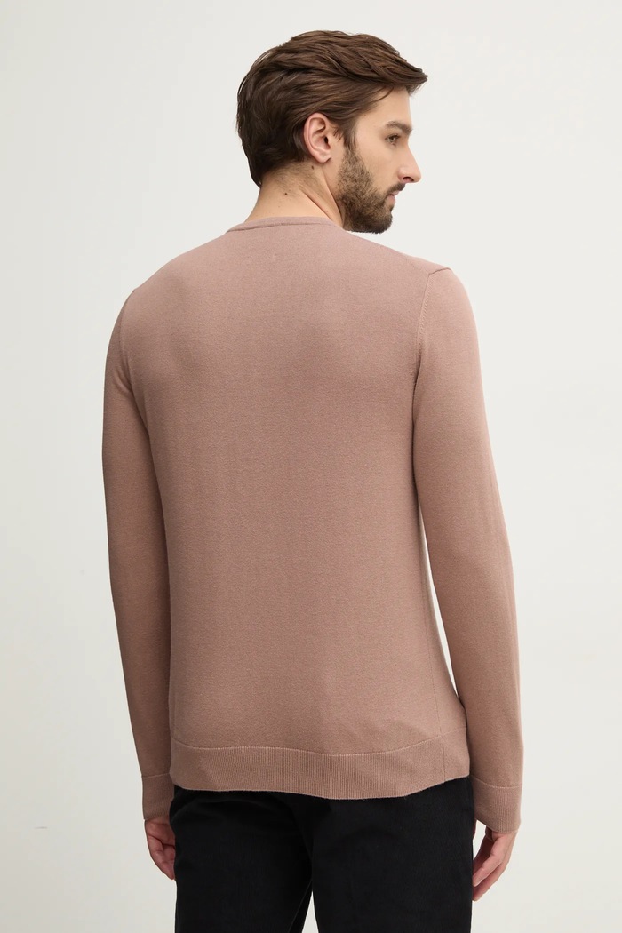 Odzież Calvin Klein sweter z domieszką jedwabiu K10K113549 brązowy