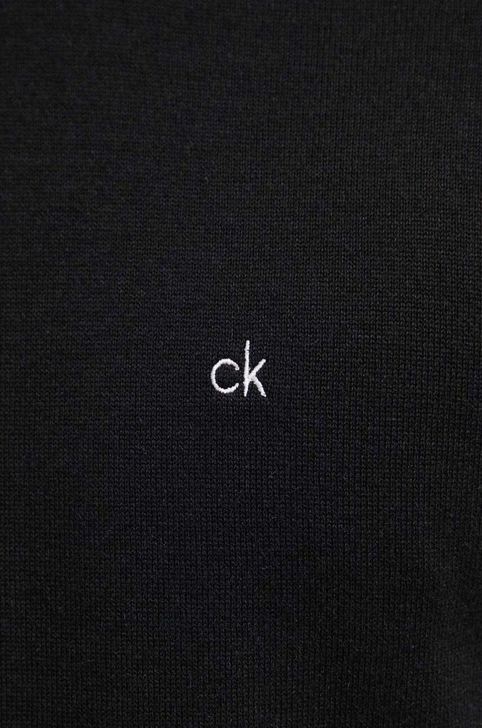 Calvin Klein sweter z domieszką jedwabiu K10K113549 czarny