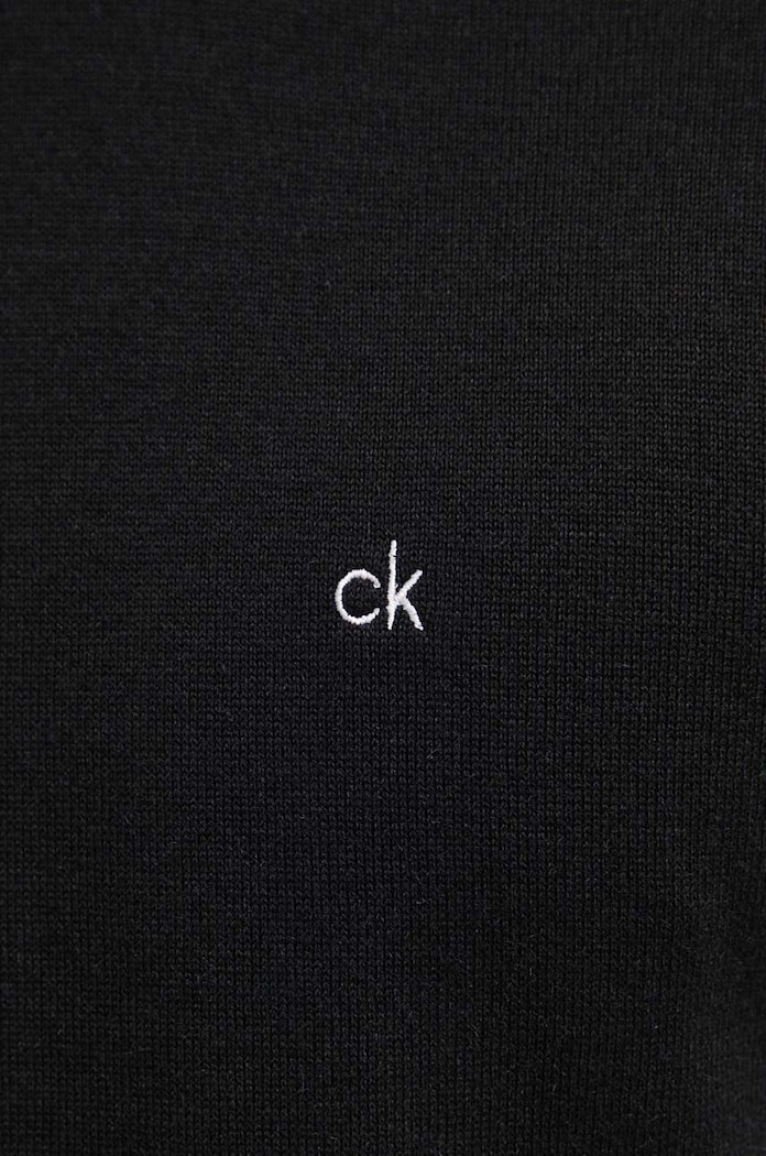 Calvin Klein sweter z domieszką jedwabiu K10K113549 czarny