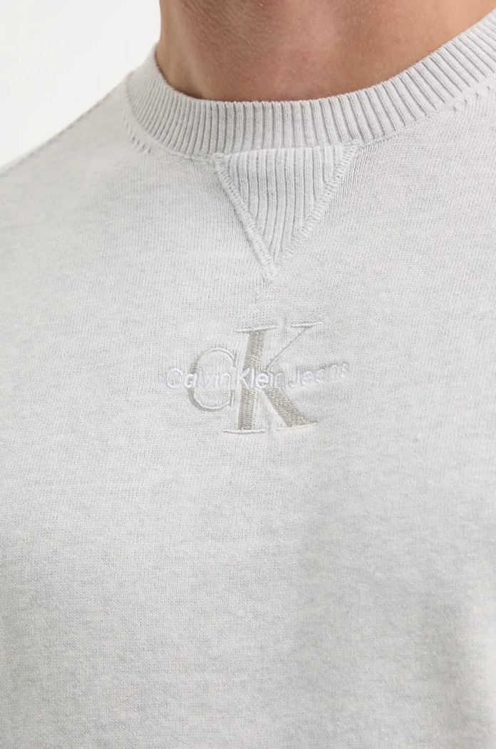 Bavlněný svetr Calvin Klein Jeans J30J325671 šedá