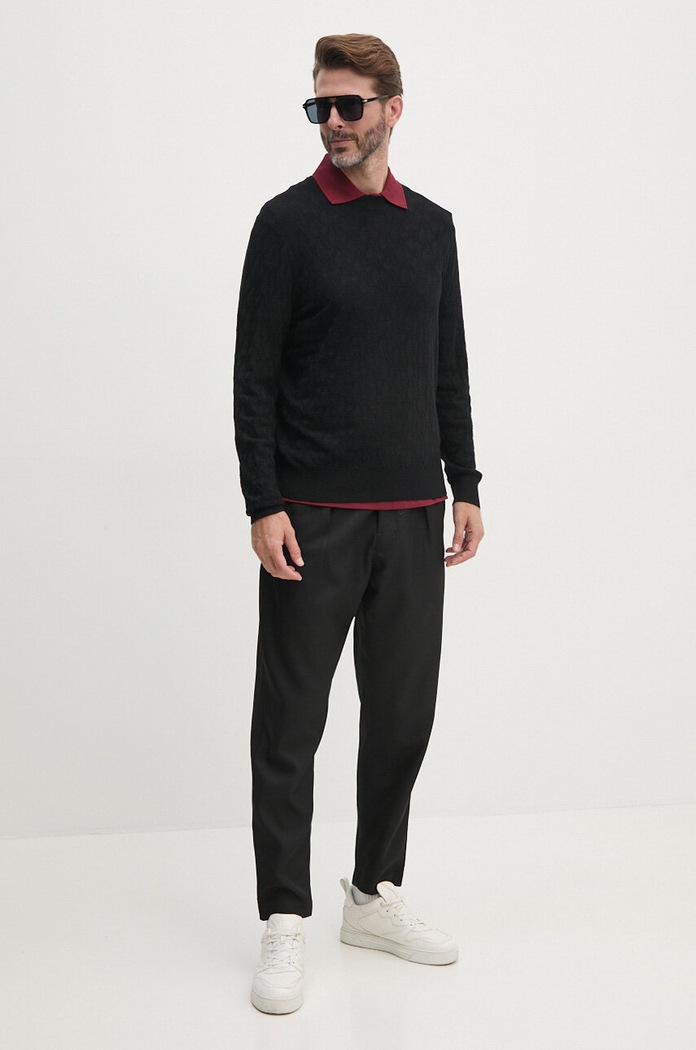 Armani Exchange sweter 6DZM6K.ZM4DZ czarny AW24
