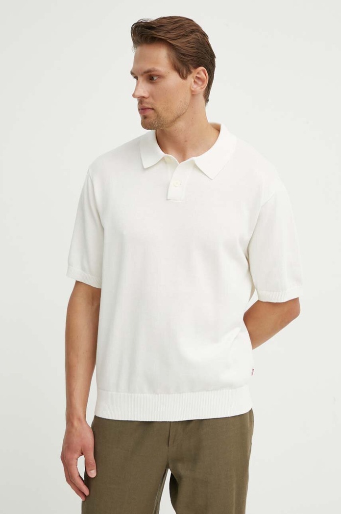 Pamučna polo majica Levi's bež A7294