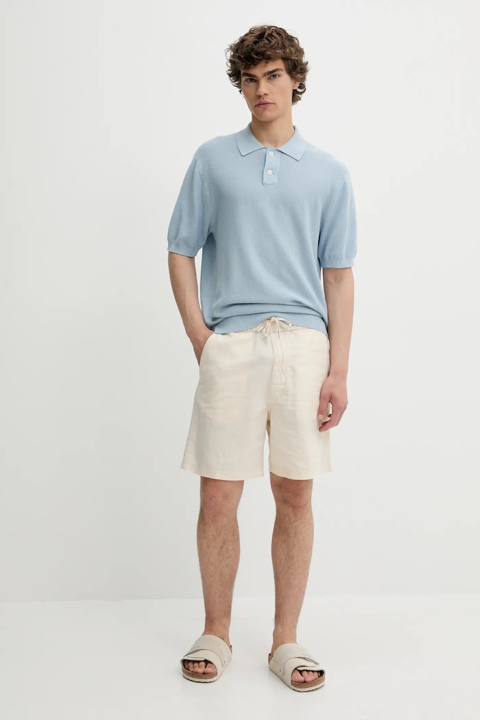 Памучна тениска с яка Levi's A7294 син SS25