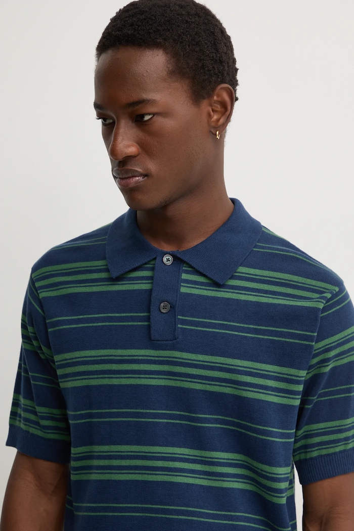Памучна тениска с яка Levi's тъмносин A7294