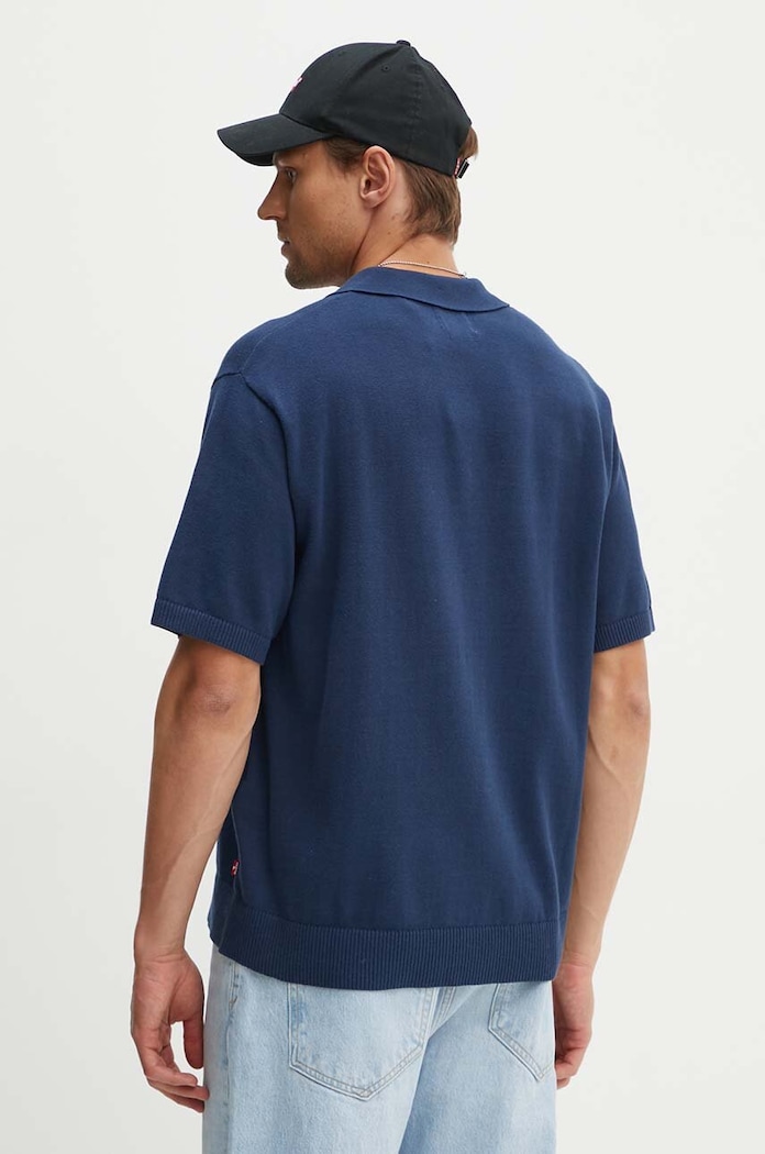Oblačila Bombažen polo Levi's A7294 mornarsko modra