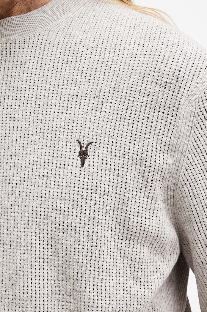 Bavlnený sveter AllSaints AUBREY CREW M019KA sivá AW24