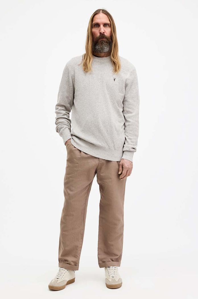 Bavlnený sveter AllSaints AUBREY CREW sivá M019KA