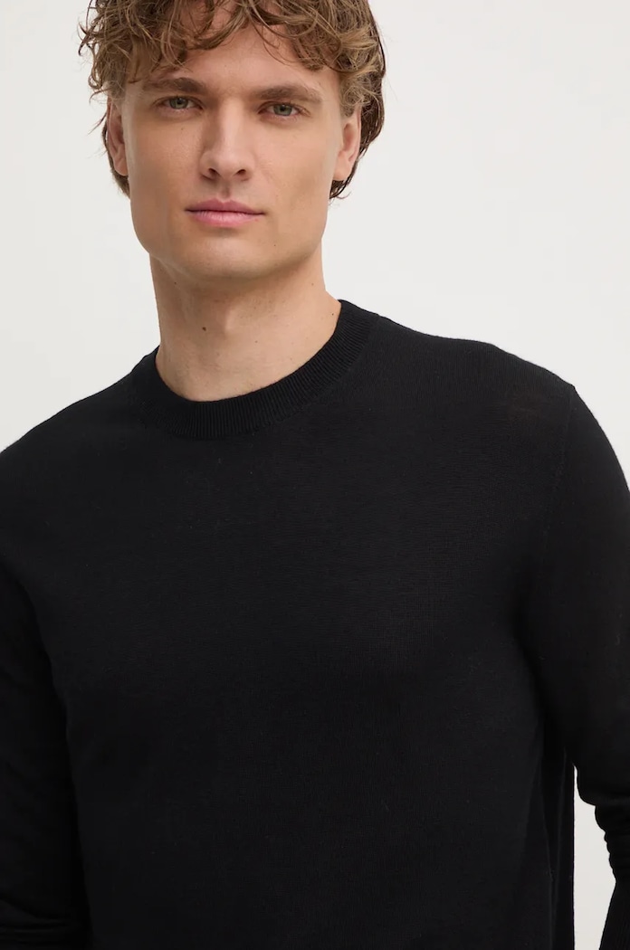 United Colors of Benetton sweter wełniany czarny 11AHU1056