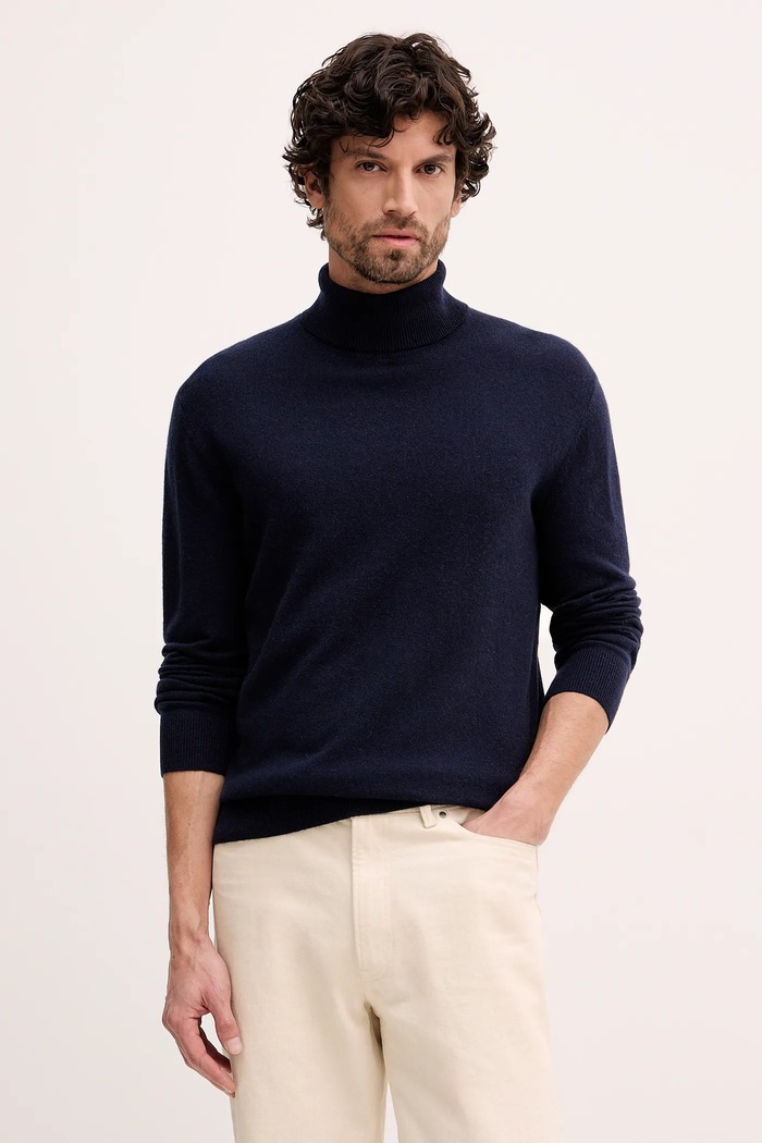 United Colors of Benetton sweter kaszmirowy granatowy 1033U2011