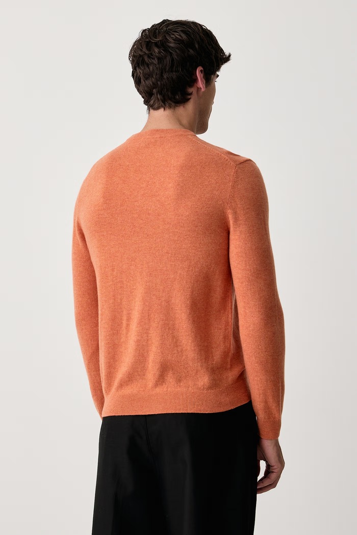 Odzież United Colors of Benetton Sweter męski wełniany 1002U1G34 pomarańczowy