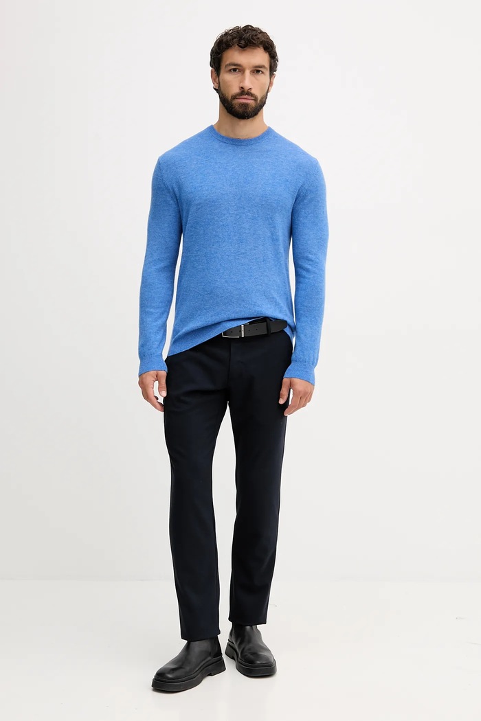 United Colors of Benetton sweter wełniany 1002U1G34 niebieski AW25