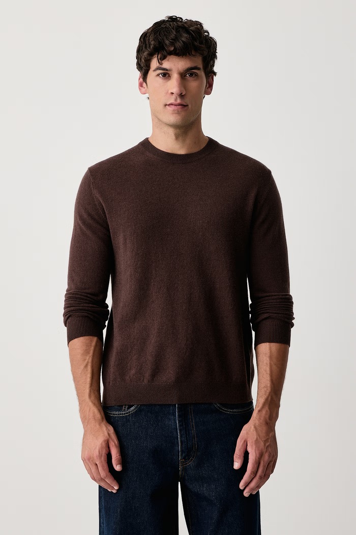 United Colors of Benetton Sweter męski wełniany brązowy 1002U1G34
